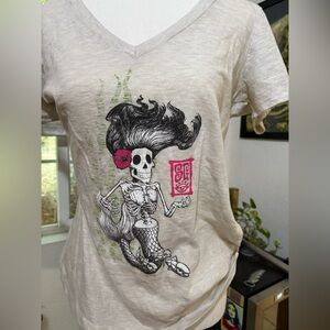 Artist made Mermaid Skeleton Tee shirt size XL